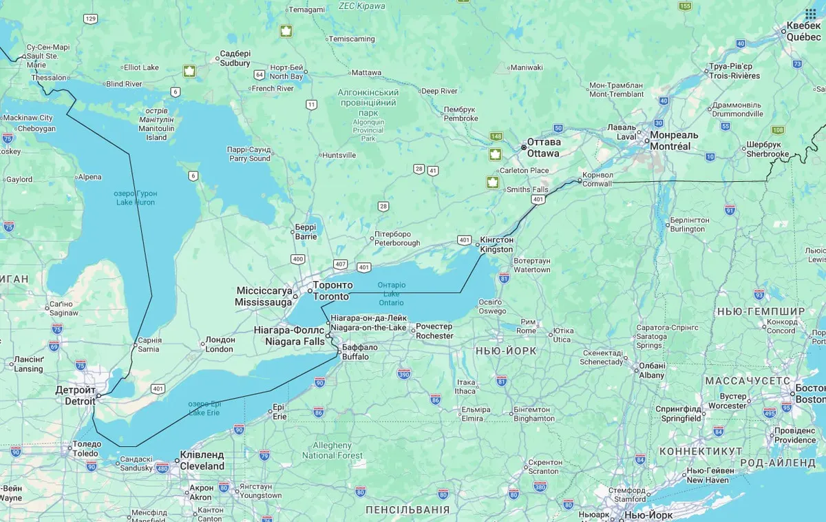 Google Maps покаже американцям «озеро Америка» замість Онтаріо